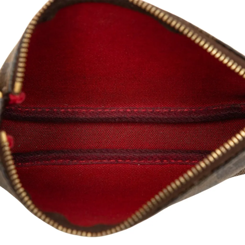 Louis Vuitton Damier Ebene Mini Pochette Accessoires Brown Canvas Very good - Model View