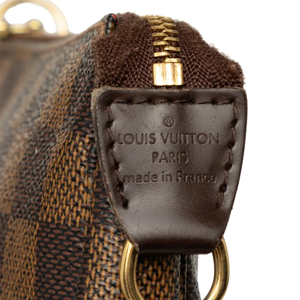 Louis Vuitton Damier Ebene Mini Pochette Accessoires Brown Canvas Very good - Box View