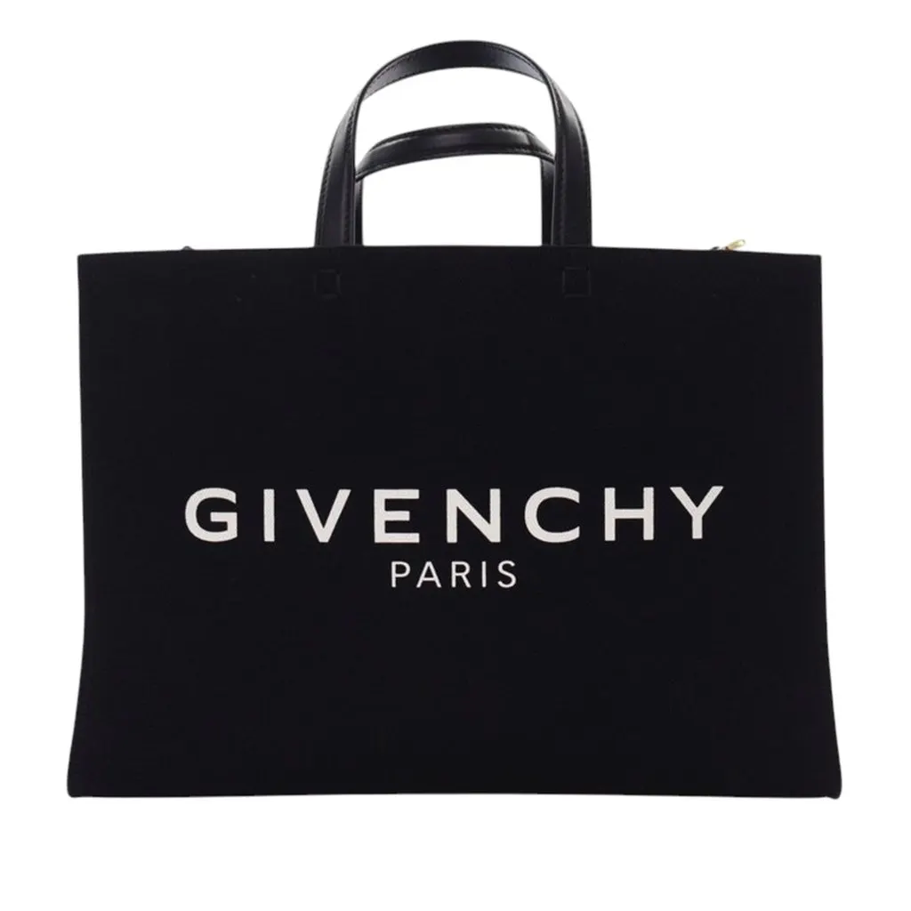 Givenchy Medium Canvas G Tote Shopping Bag Black Very good - Front View