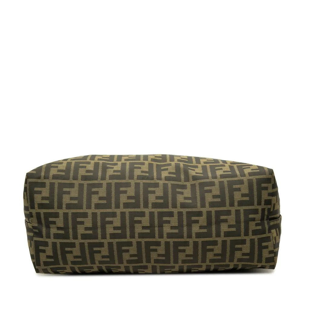 Fendi Medium Zucca Canvas Roll Tote Brown Canvas Good - Inside View