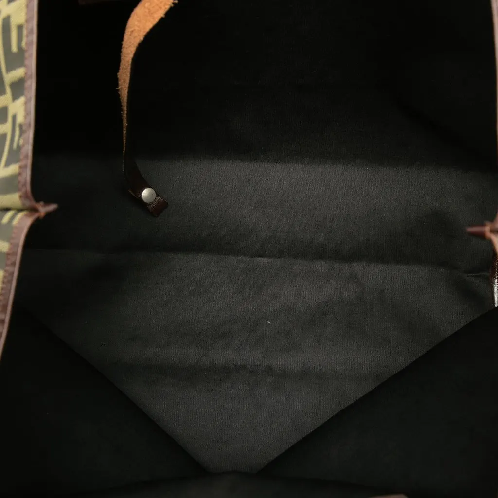 Fendi Medium Zucca Canvas Roll Tote Brown Canvas Good - Model View
