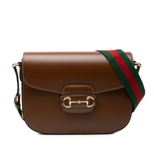 Gucci Large Calfskin Web Horsebit 1955 Crossbody