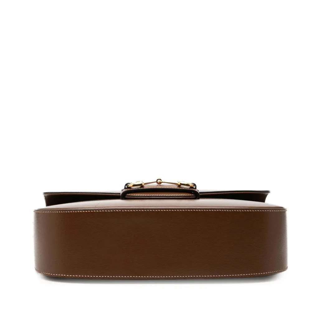 Gucci Large Calfskin Web Horsebit 1955 Crossbody Brown Leather Very good - Inside View