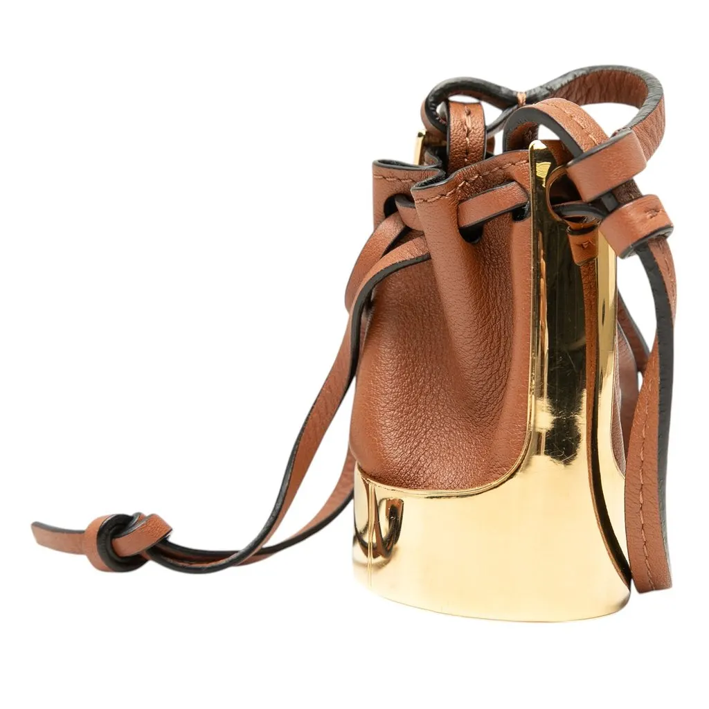 Loewe Leather Balloon Bag Pendant Necklace Brown Leather Very good - Back View