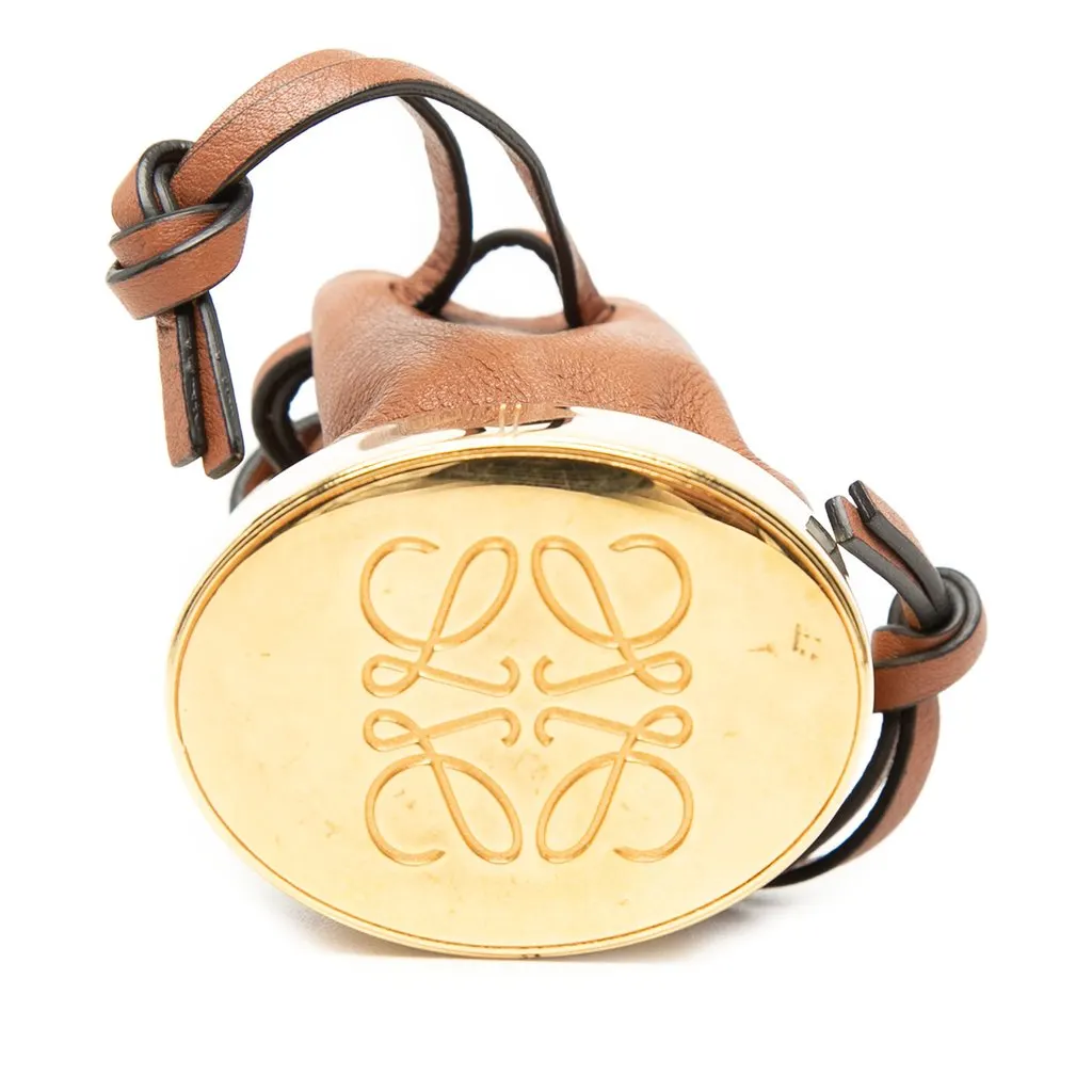 Loewe Leather Balloon Bag Pendant Necklace Brown Leather Very good - Inside View