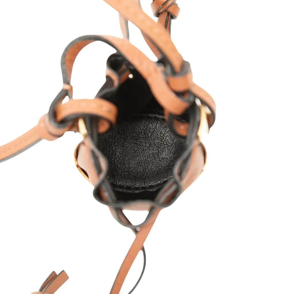 Loewe Leather Balloon Bag Pendant Necklace Brown Leather Very good - Model View