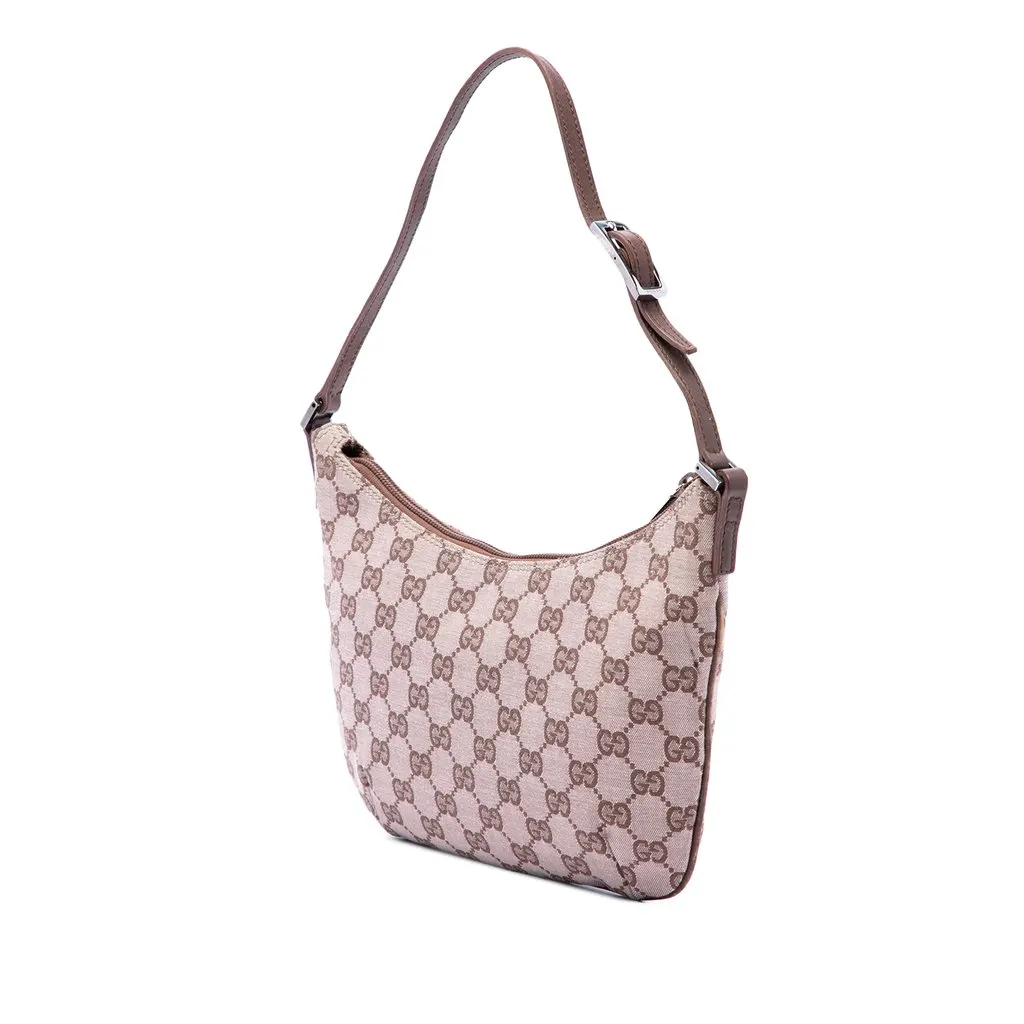 Gucci GG Canvas Shoulder Bag Beige Canvas Good - Back View