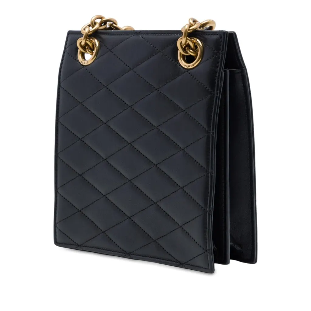 Saint Laurent Quilted Calfskin Le Maillon Square Chain Crossbody Black Leather Very good - Back View