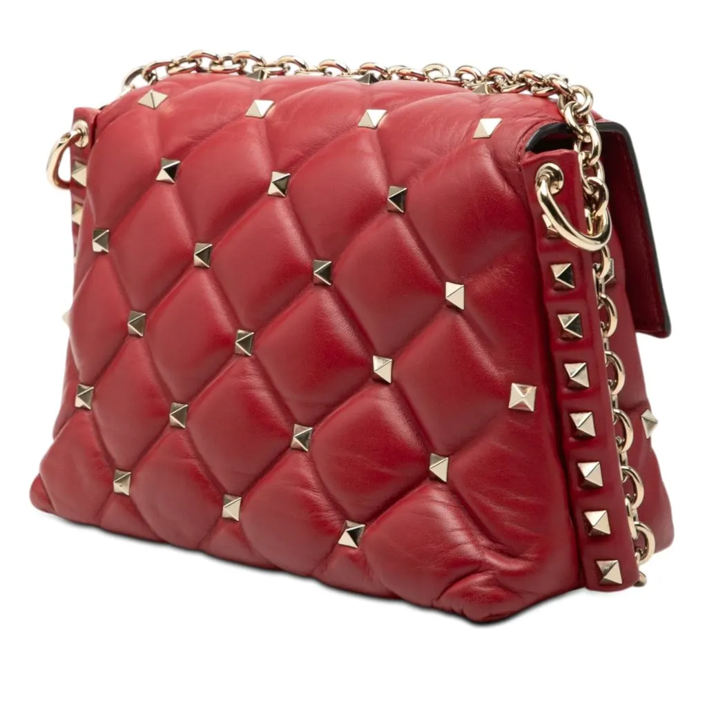 Valentino Nappa Candystud Crossbody Red Leather Very good - Back View