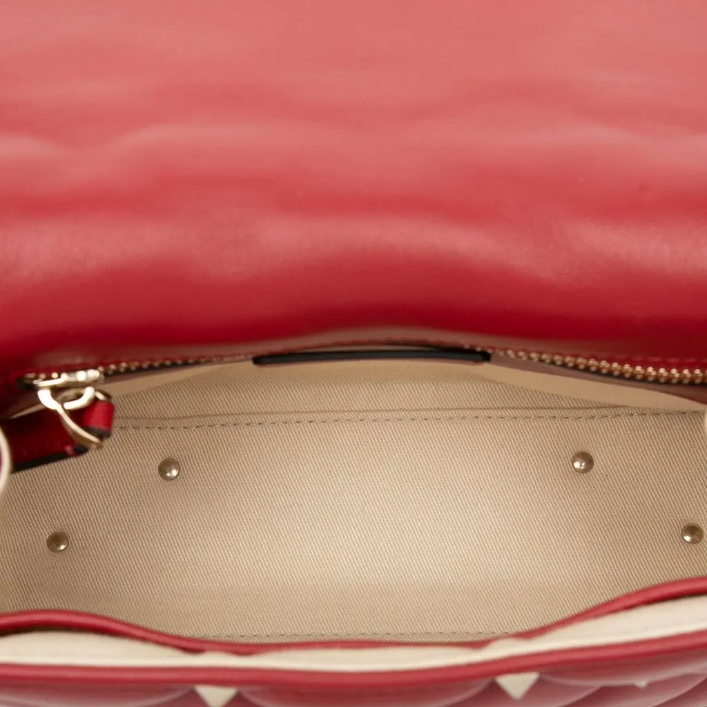 Valentino Nappa Candystud Crossbody Red Leather Very good - Model View