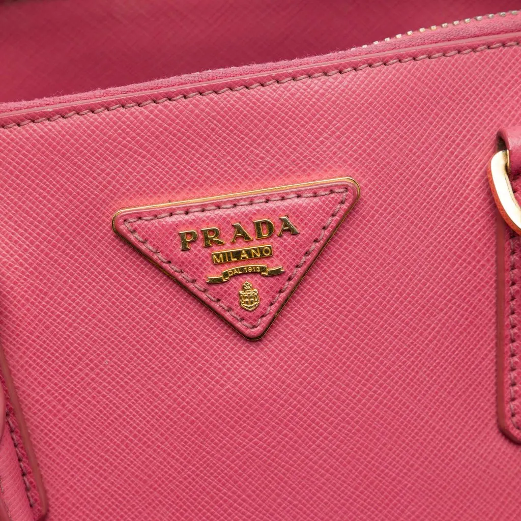 Prada Medium Saffiano Lux Promenade Satchel Pink Leather Good - Box View