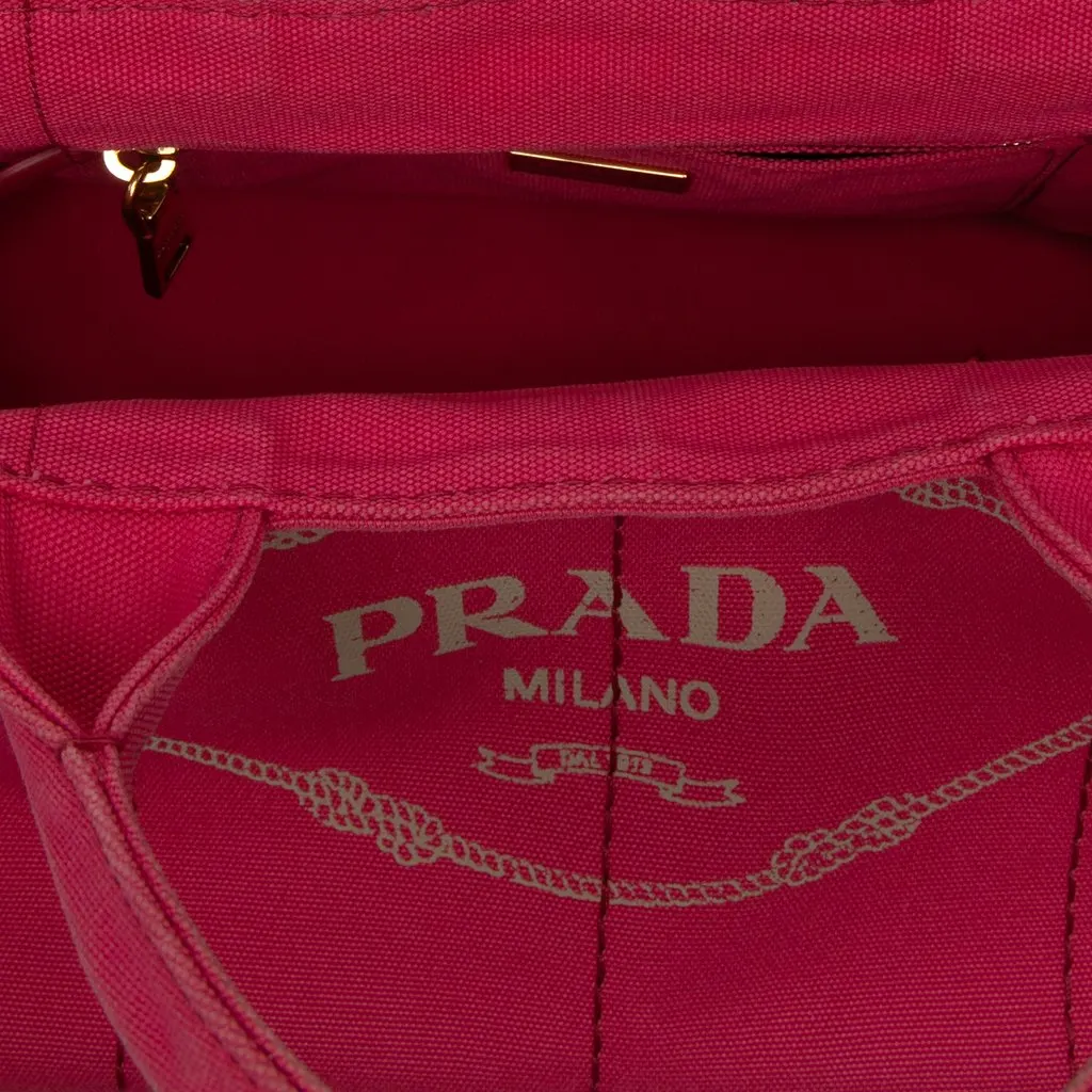 Prada Canvas Canapa Logo Tote Pink Canvas Very good - Box View