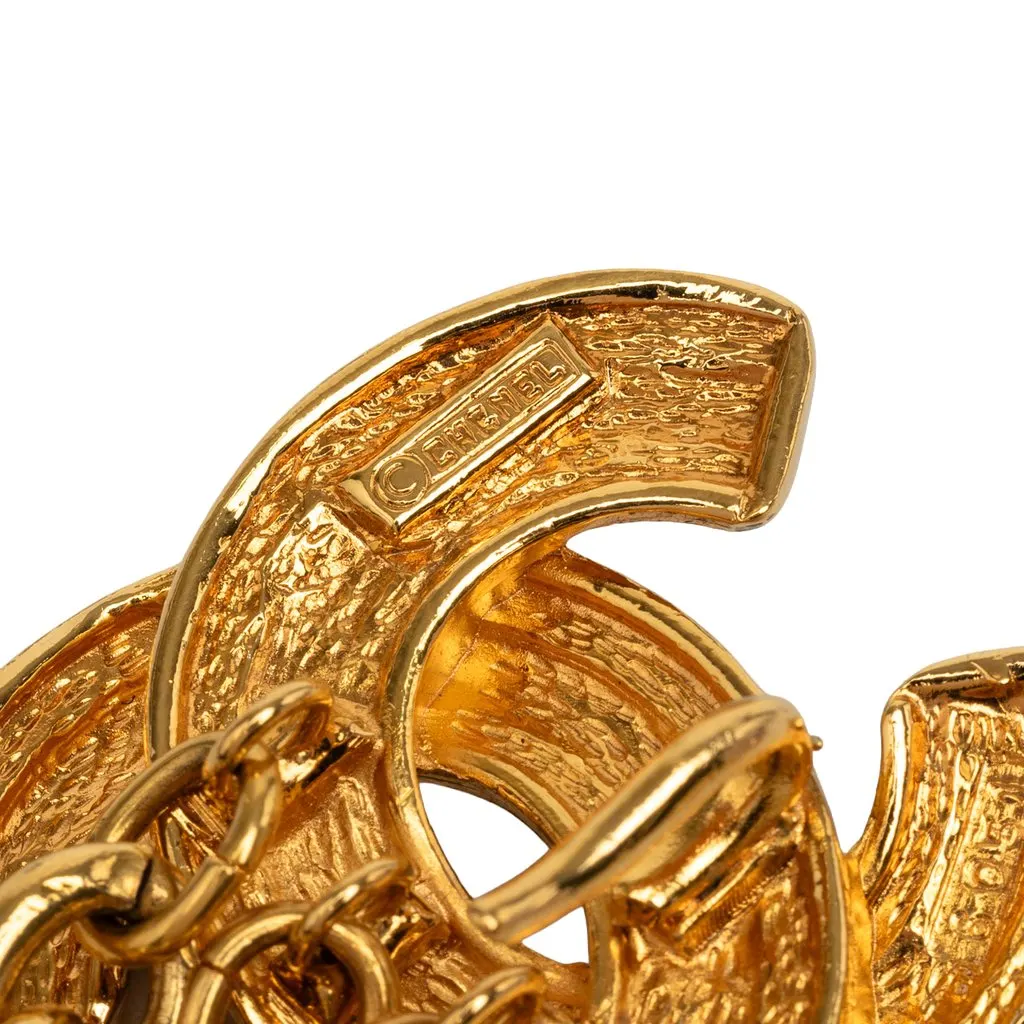 Chanel Gold Plated Quilted Triple CC Chain Belt Gold Metal Very good - Model View