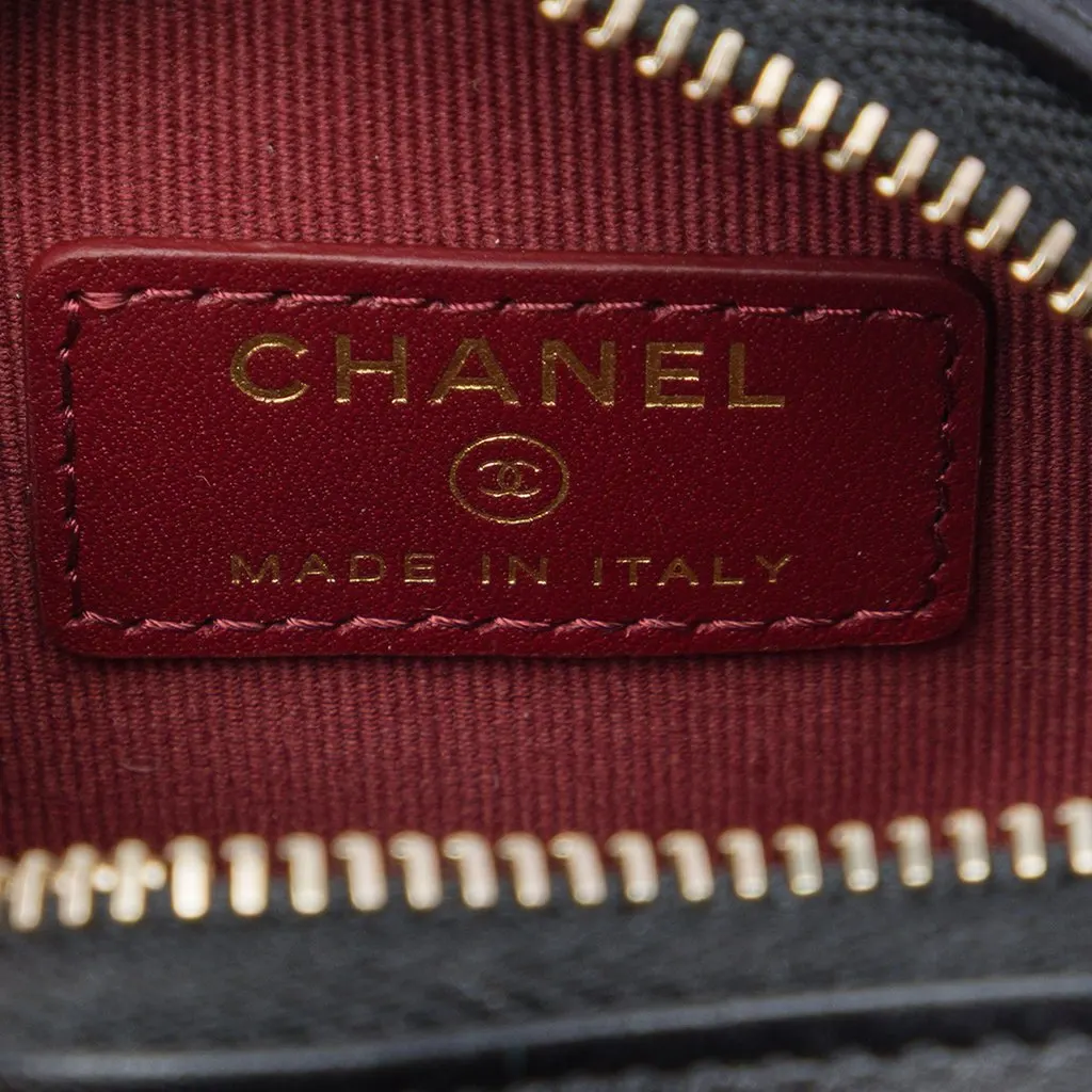 Chanel Lambskin CC In Love Heart Zipped Arm Coin Purse Black Leather Very good - Box View