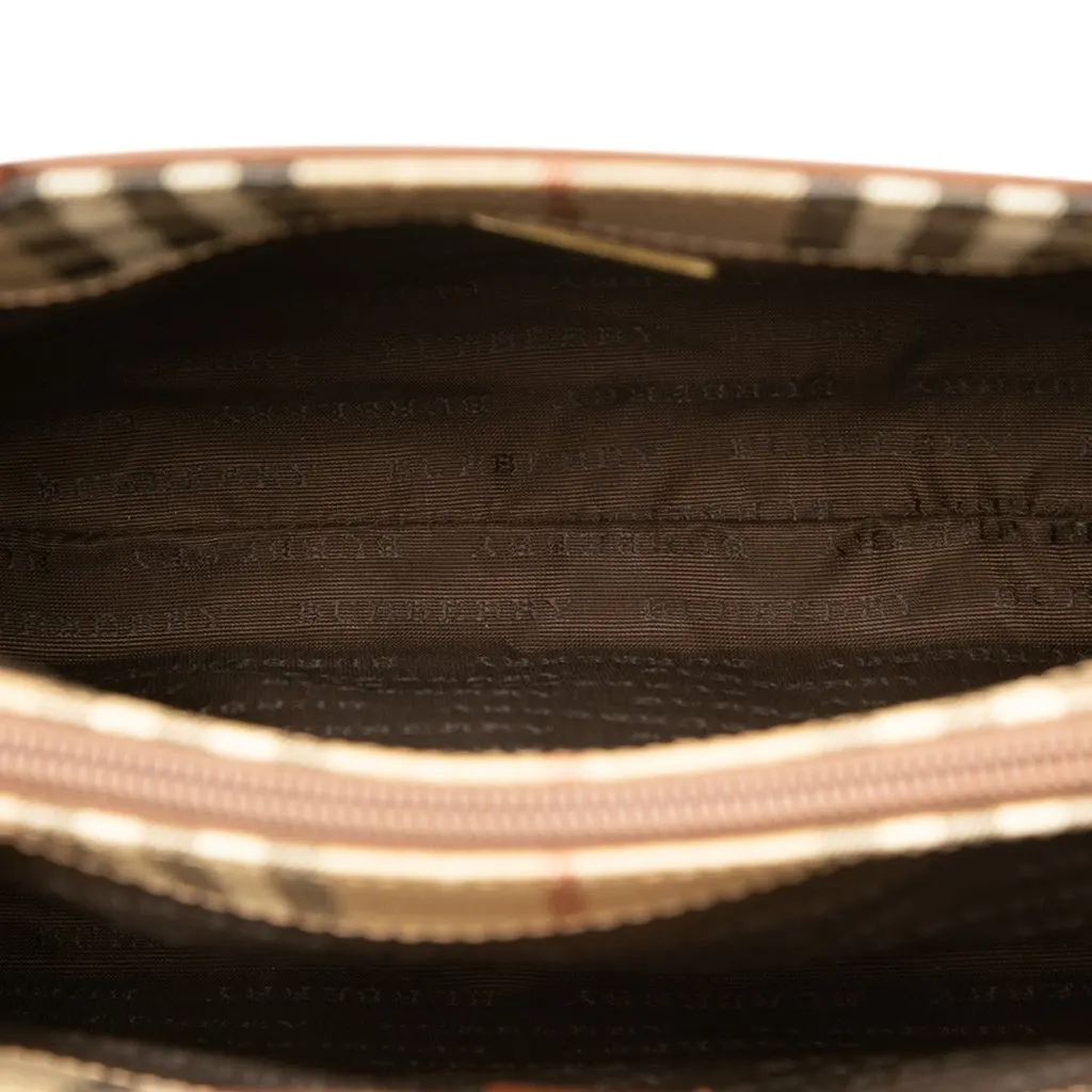 Burberry Haymarket Check Coated Canvas Tote Beige Very good - Model View