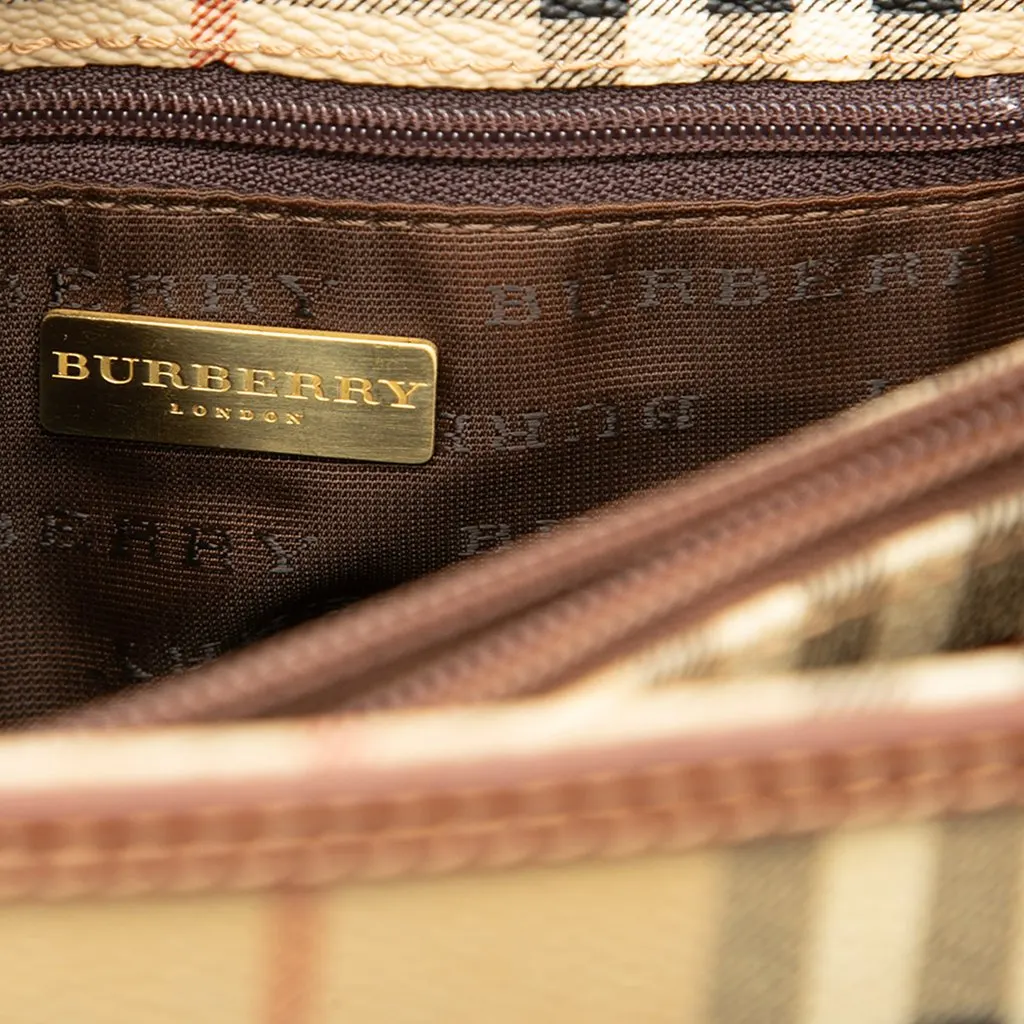 Burberry Haymarket Check Coated Canvas Tote Beige Very good - Box View