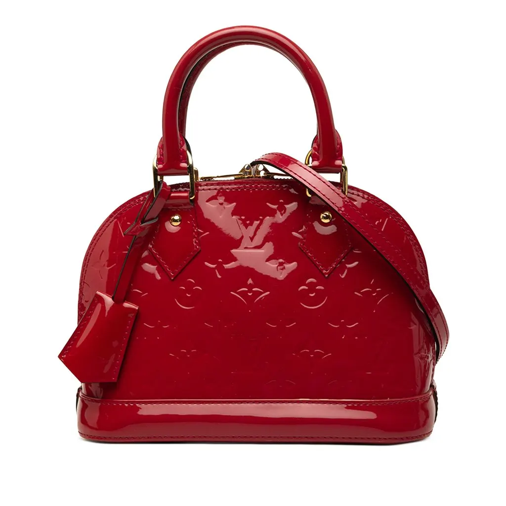 Louis Vuitton Monogram Vernis Alma BB Red Leather Very good - Front View