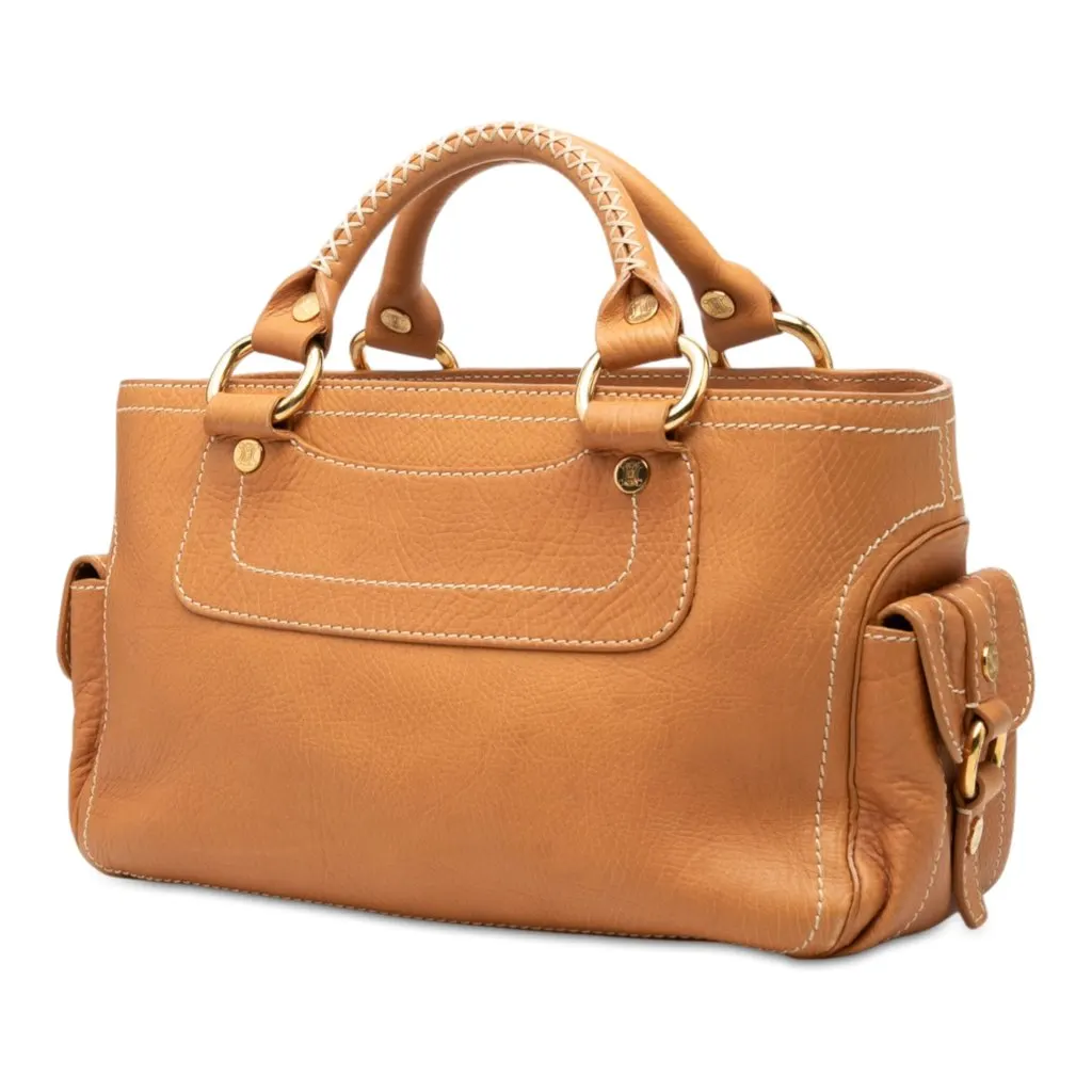 Celine Leather Boogie Handbag Brown Leather Good - Back View