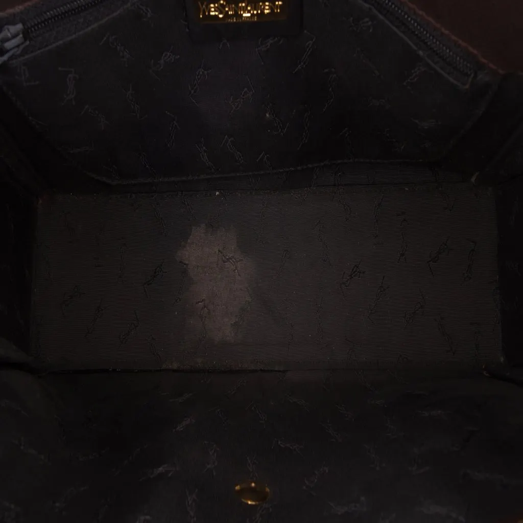 Saint Laurent Leather Shoulder Bag Brown Leather Very good - Model View