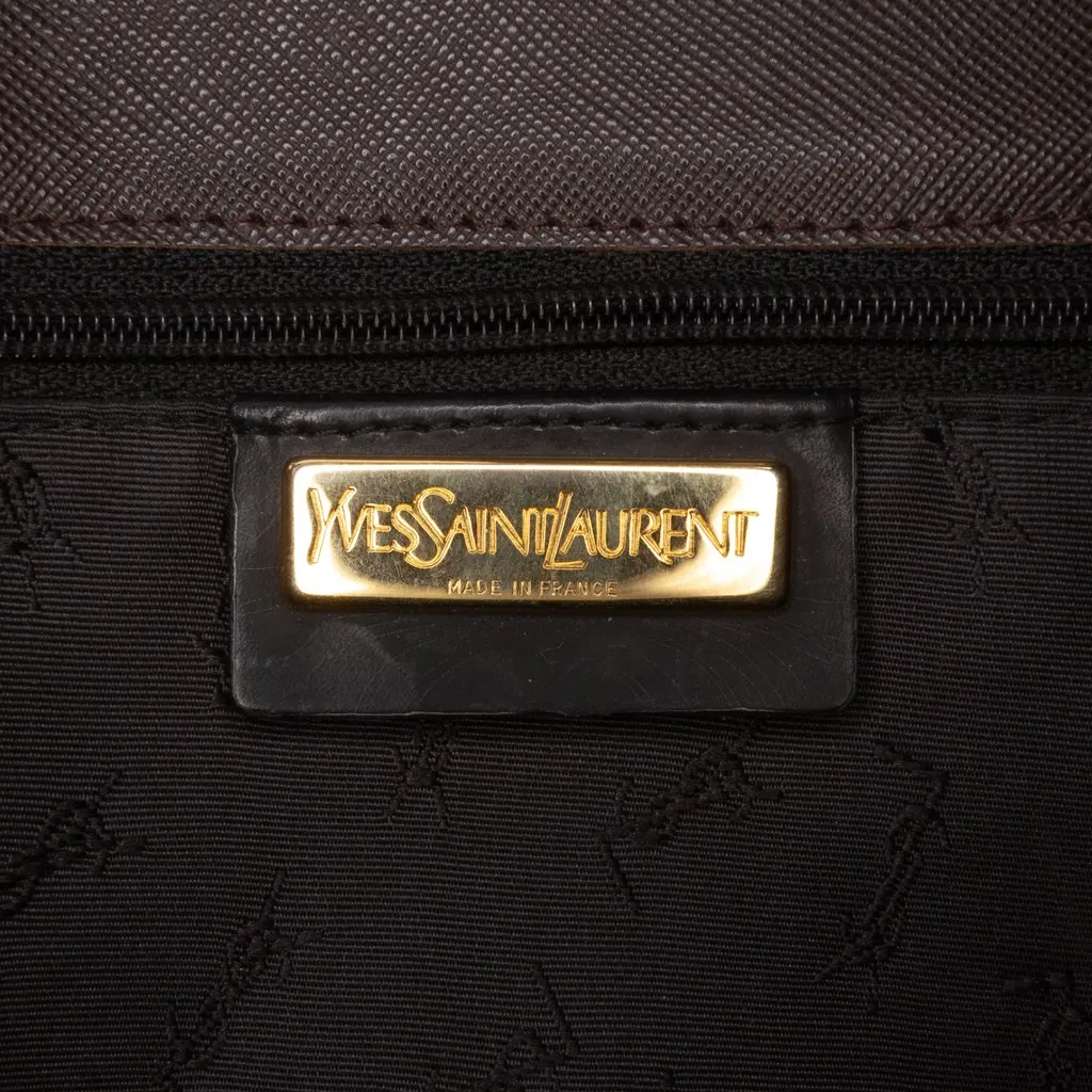 Saint Laurent Leather Shoulder Bag Brown Leather Very good - Box View