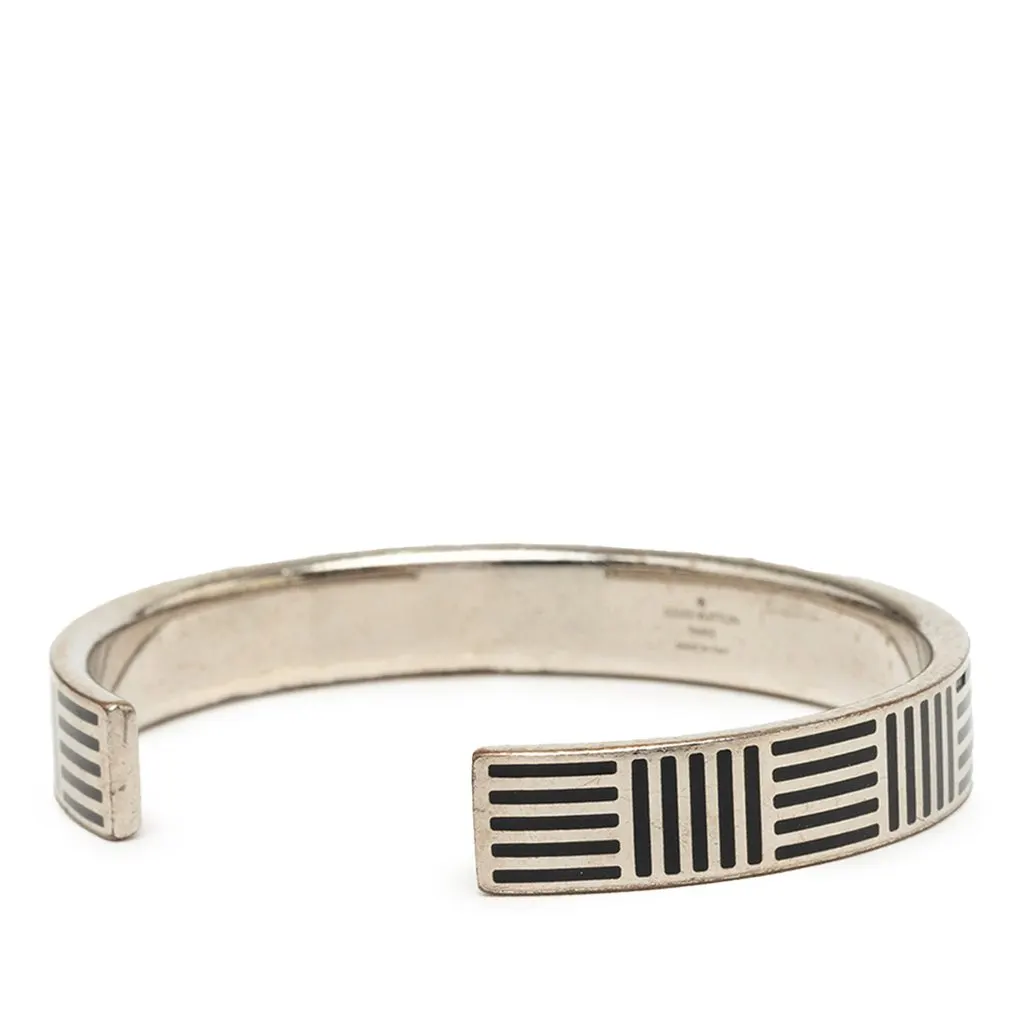 Louis Vuitton Brass Damier Colors Cuff Bracelet Silver Brass Very good - Back View