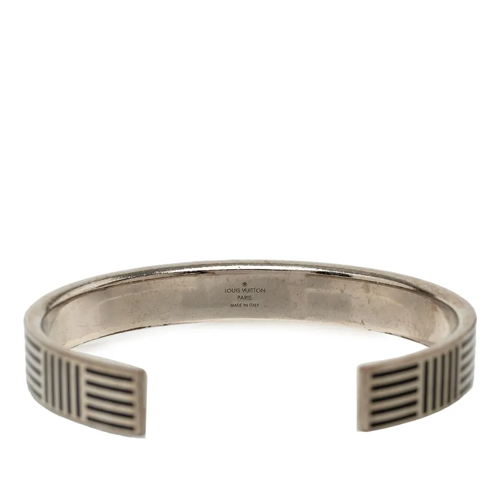 Louis Vuitton Brass Damier Colors Cuff Bracelet Silver Brass Very good - Inside View