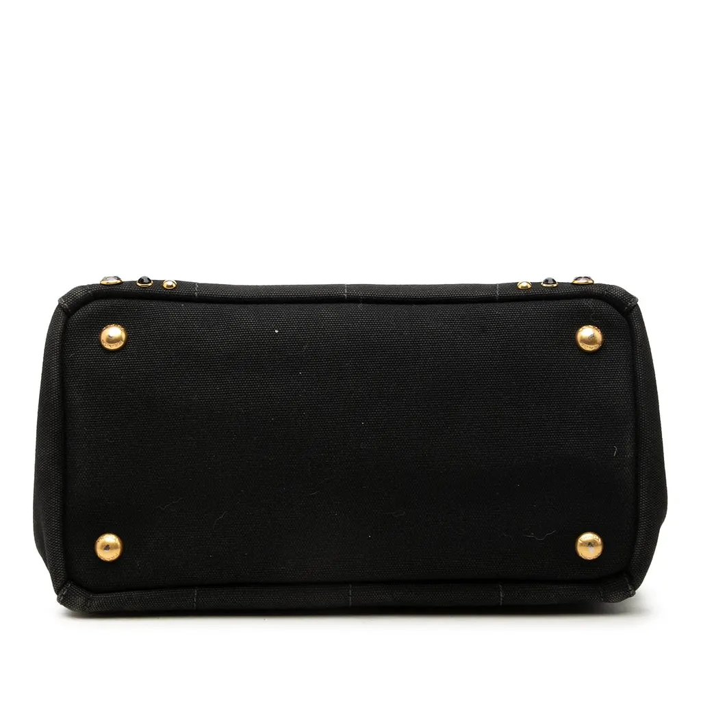 Prada Small Canvas Canapa Bijoux Satchel Black Canvas Very good - Inside View