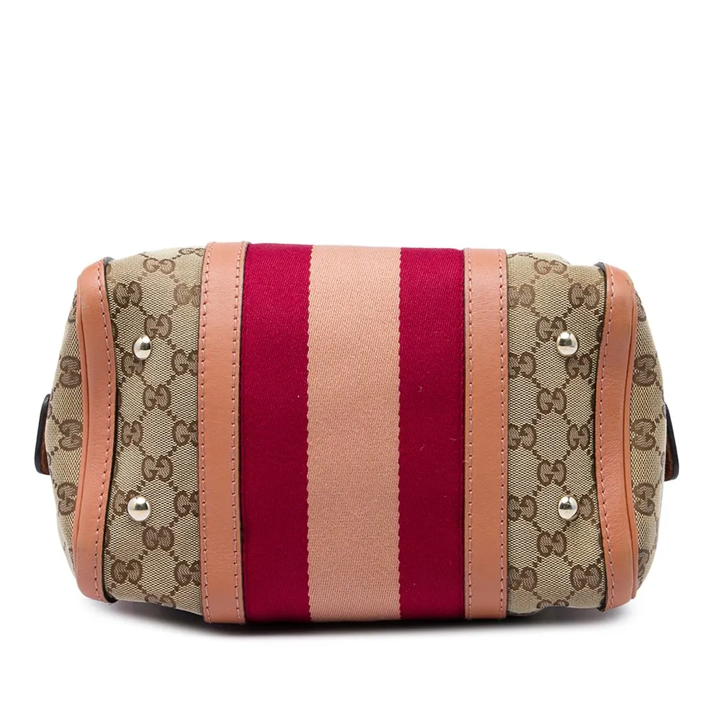 Gucci Small GG Canvas Web Joy Boston Bag Beige Canvas Very good - Inside View