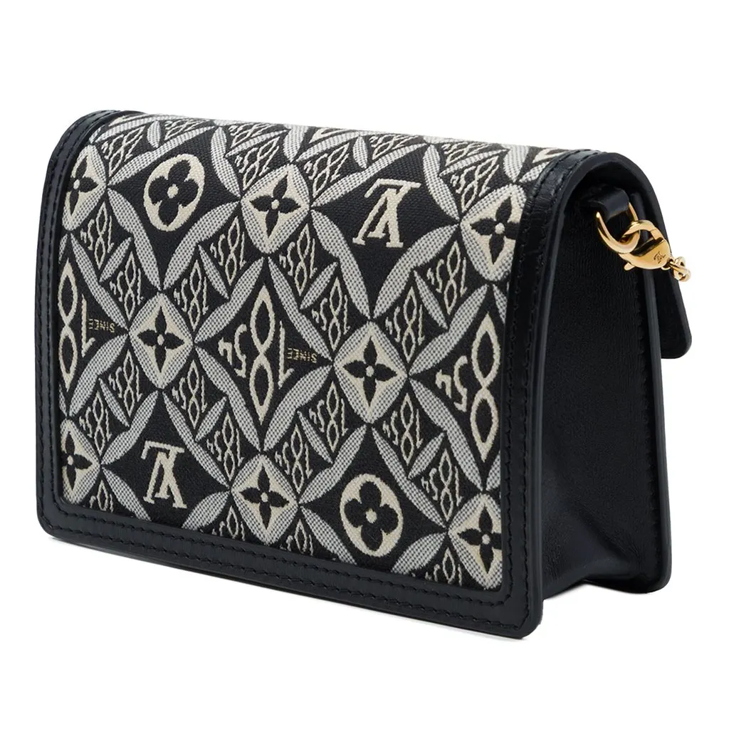 Louis Vuitton Monogram Jacquard Since 1854 Dauphine Chain Wallet Black Canvas Very good - Back View