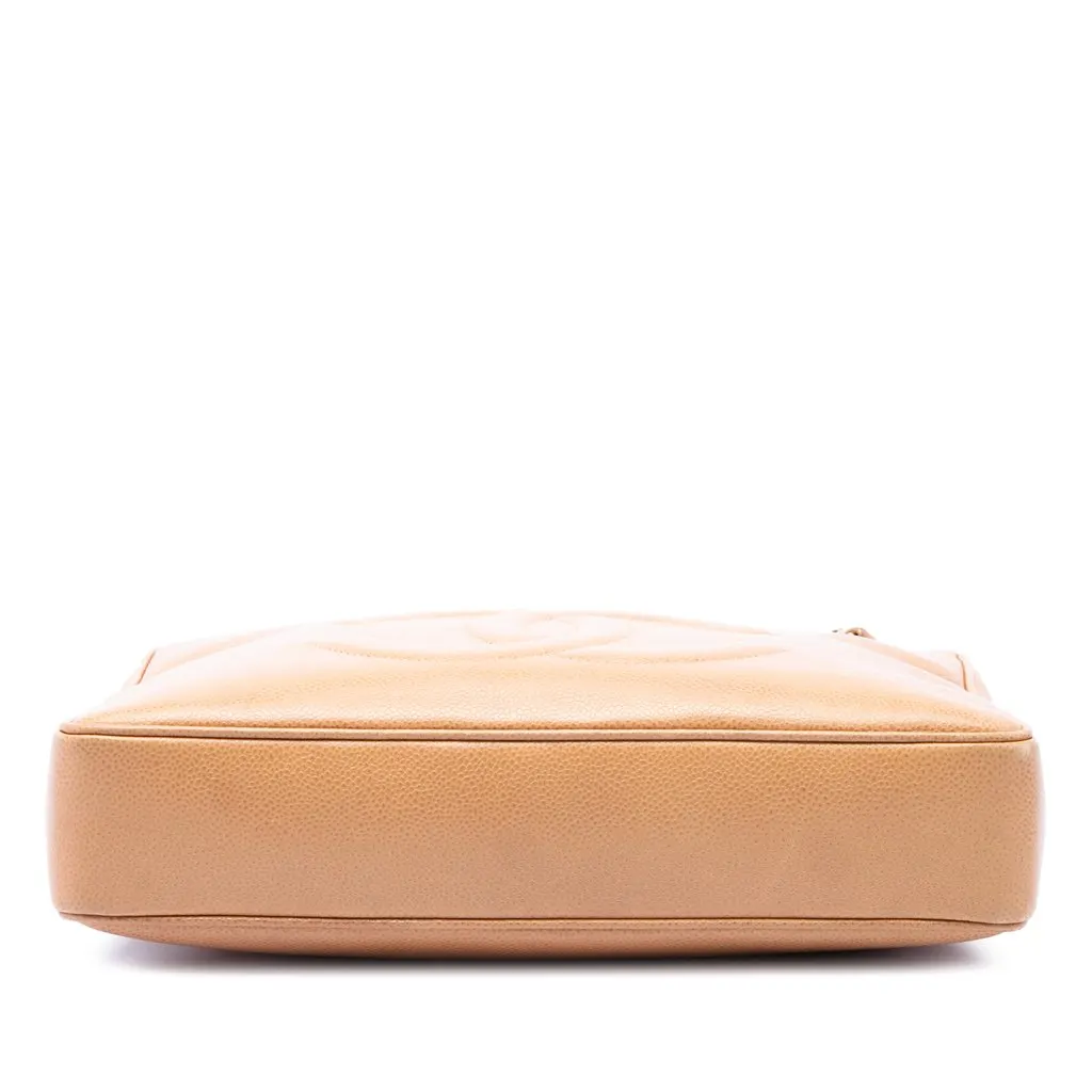 Chanel CC Caviar Shoulder Bag Beige Leather Very good - Inside View