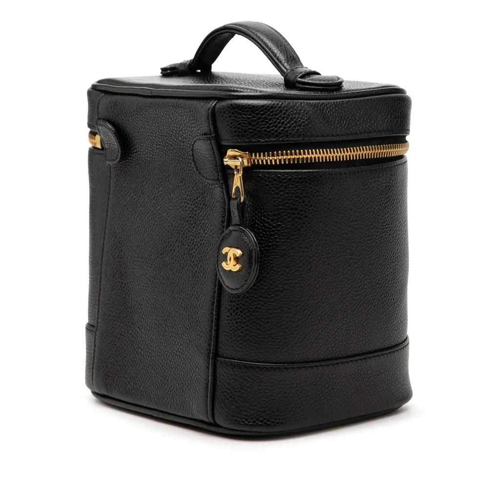 Chanel CC Caviar Vanity Bag Black Leather Very good - Back View