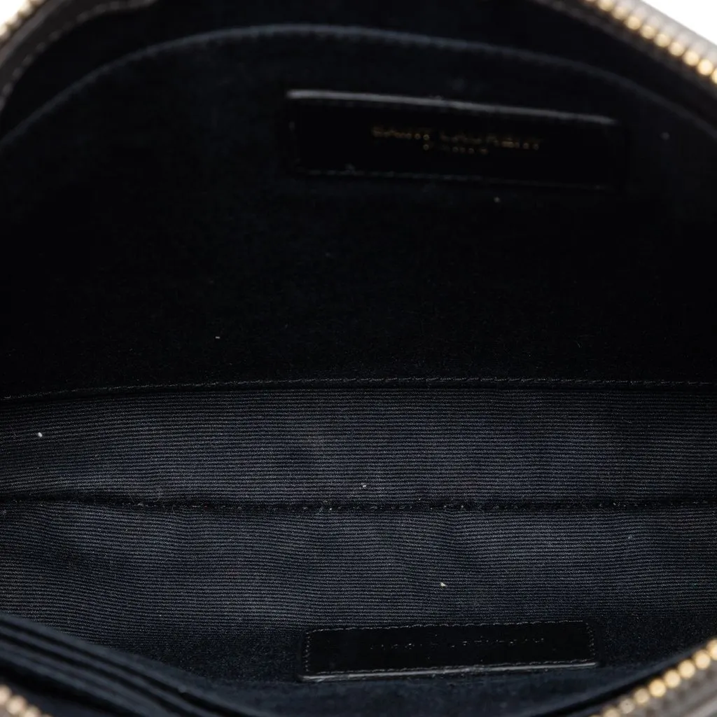 Saint Laurent Leather Teen Monogram Crossbody Brown Leather Good - Model View