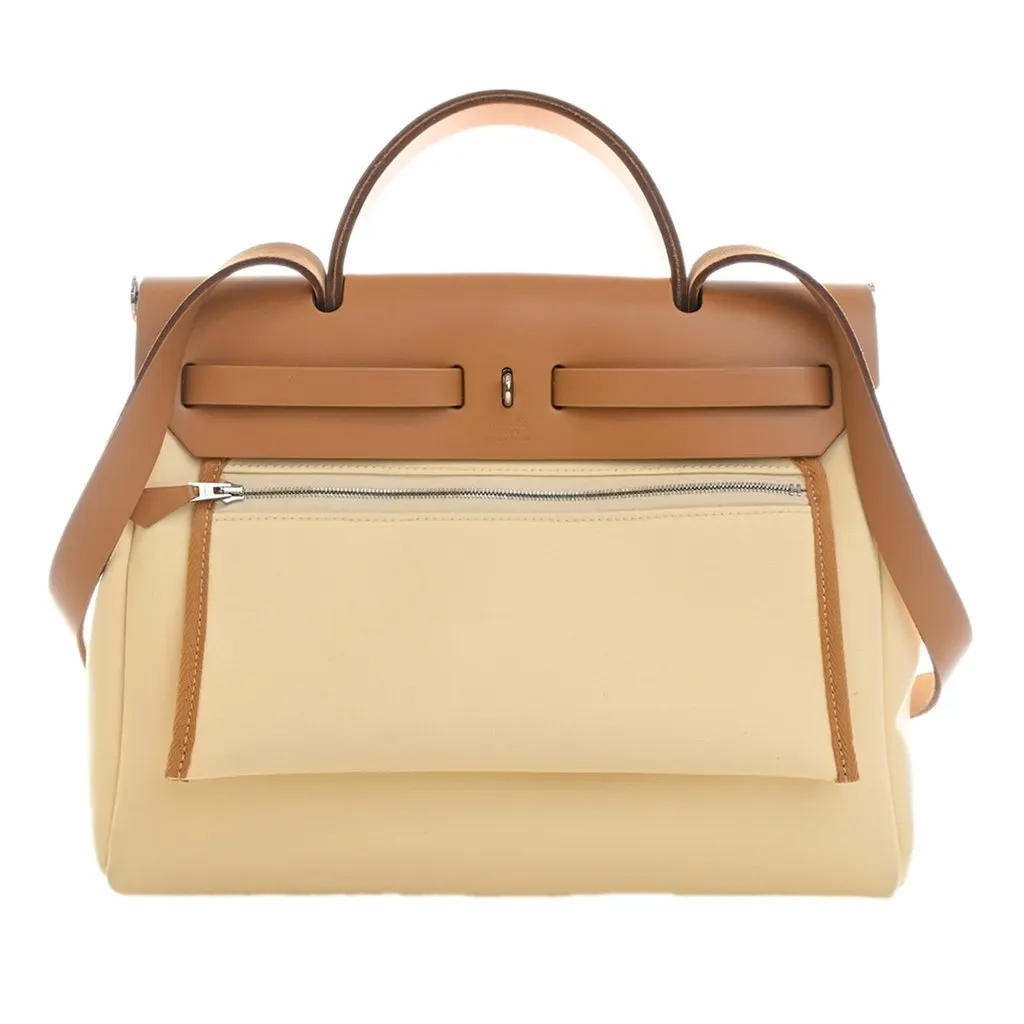 Hermès Toile Herbag Zip 31 Yellow Very good - Model View