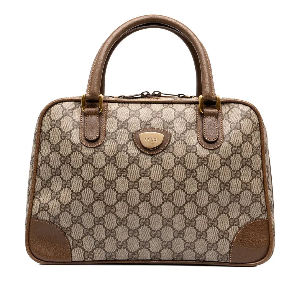 Gucci GG Supreme Handbag Beige Canvas Very good - Front View