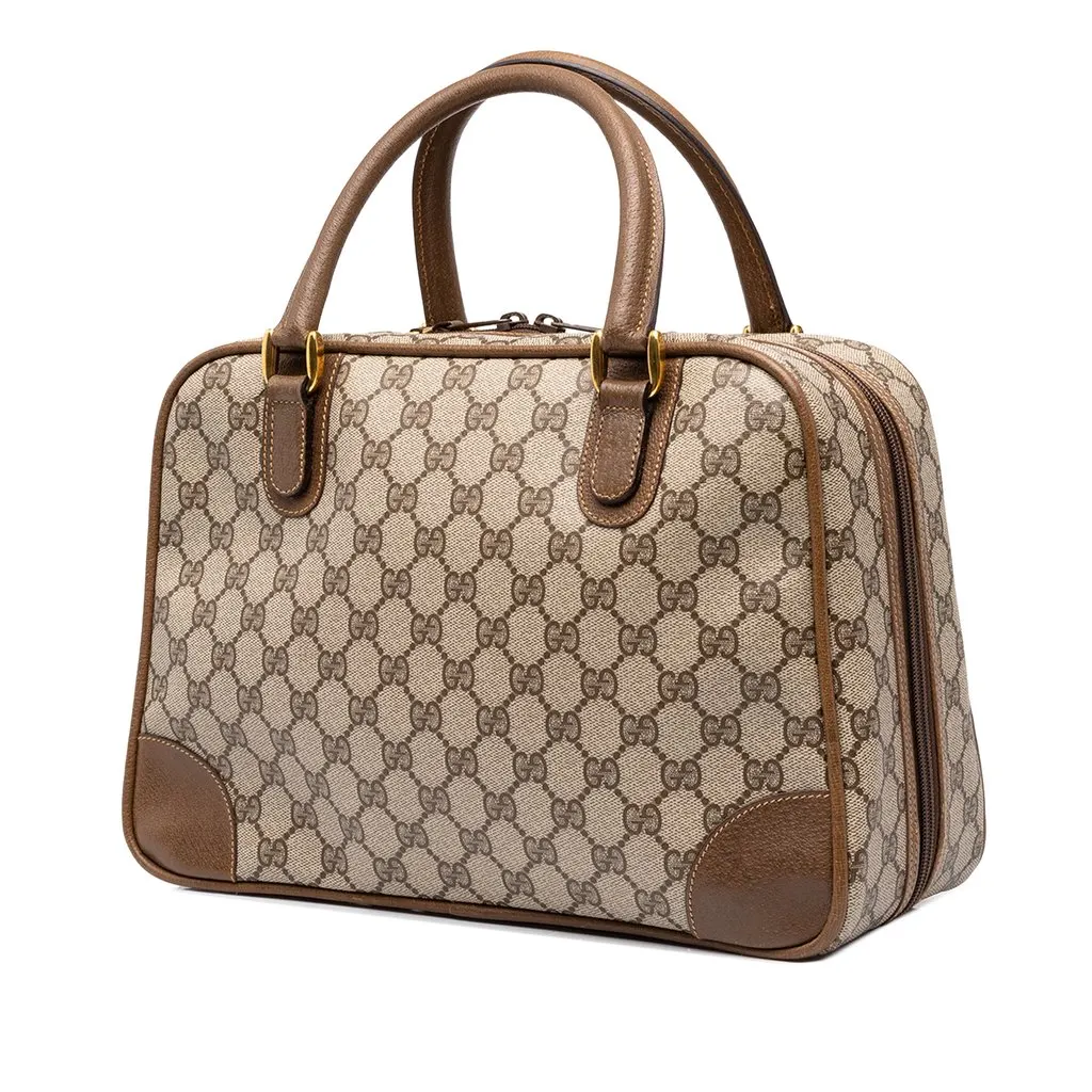 Gucci GG Supreme Handbag Beige Canvas Very good - Back View