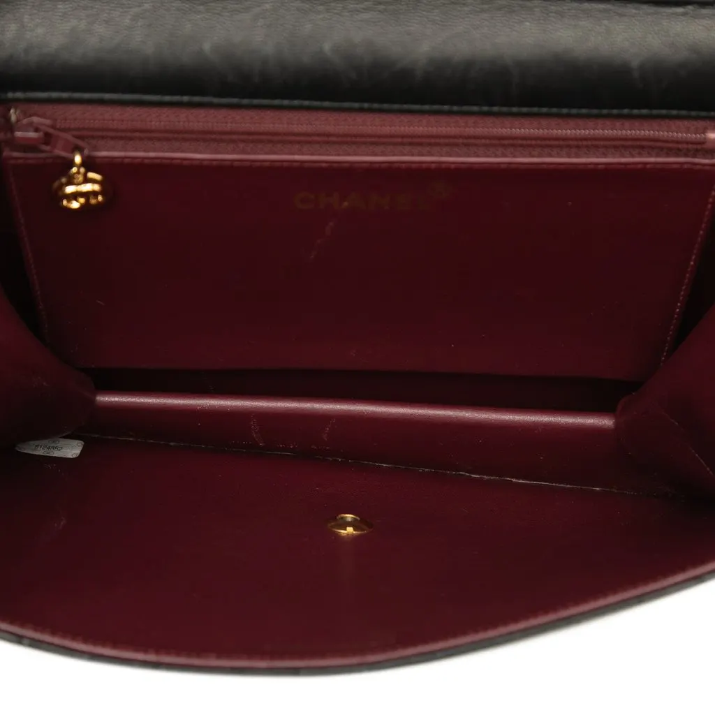Chanel Medium CC Quilted Lambskin Single Flap Black Leather Very good - Model View