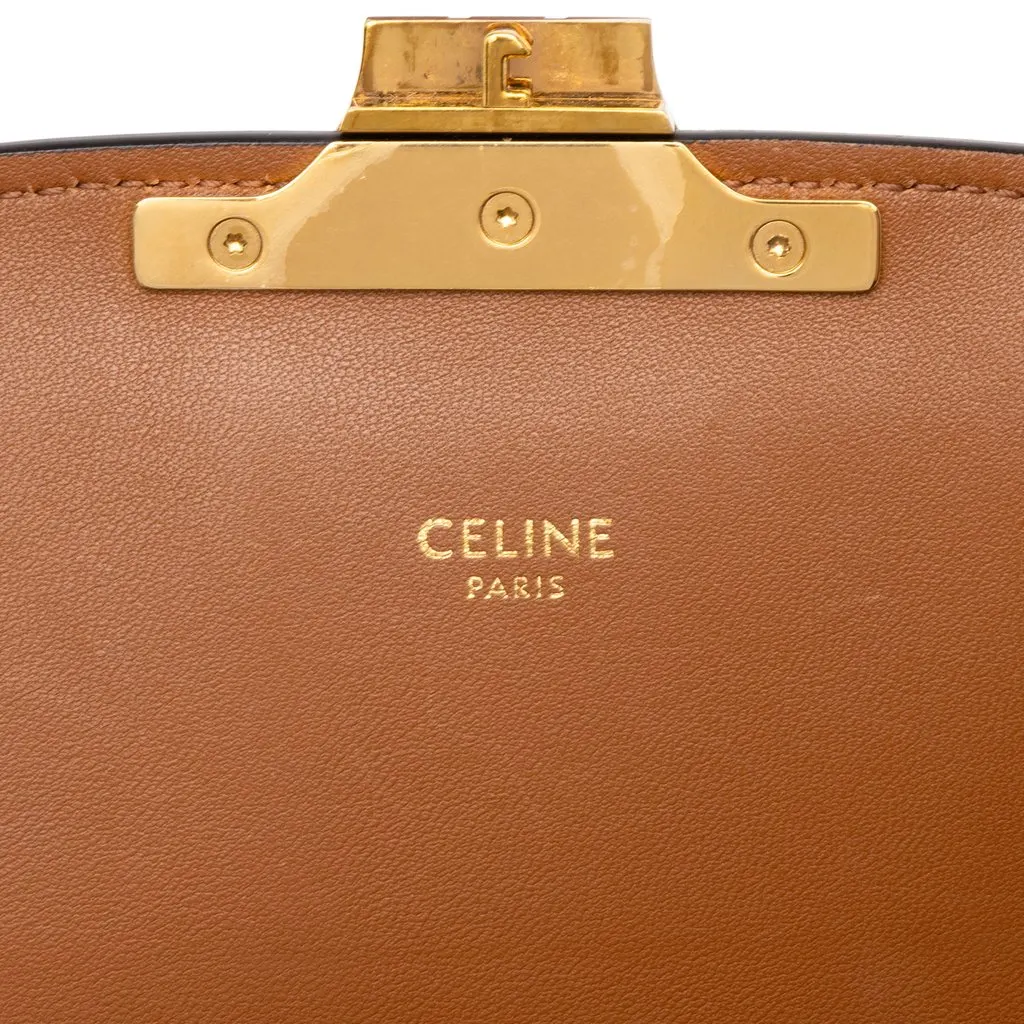 Celine Classique Triomphe Coated Canvas and Calfskin Triomphe Crossbody Brown Canvas Very good - Box View