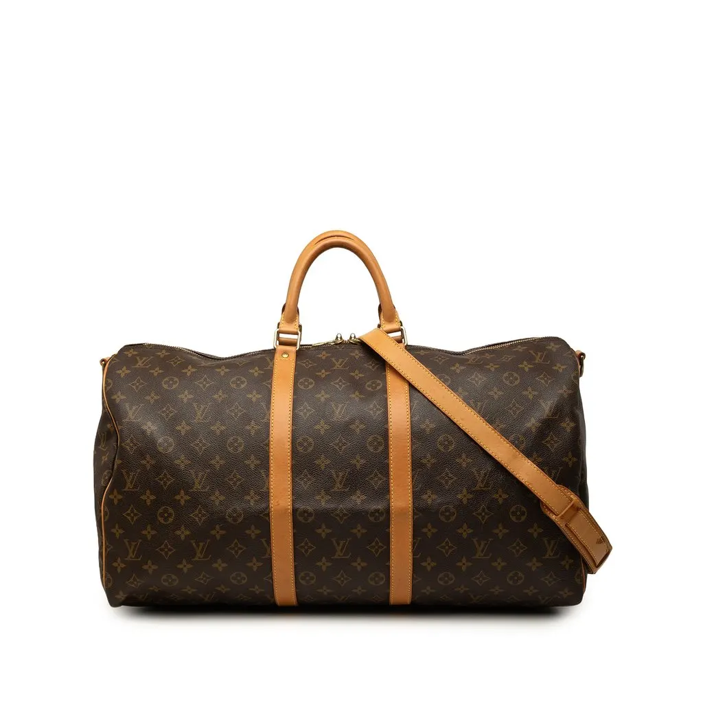 Louis Vuitton Monogram Keepall Bandouliere 55 Brown Canvas Very good - Front View