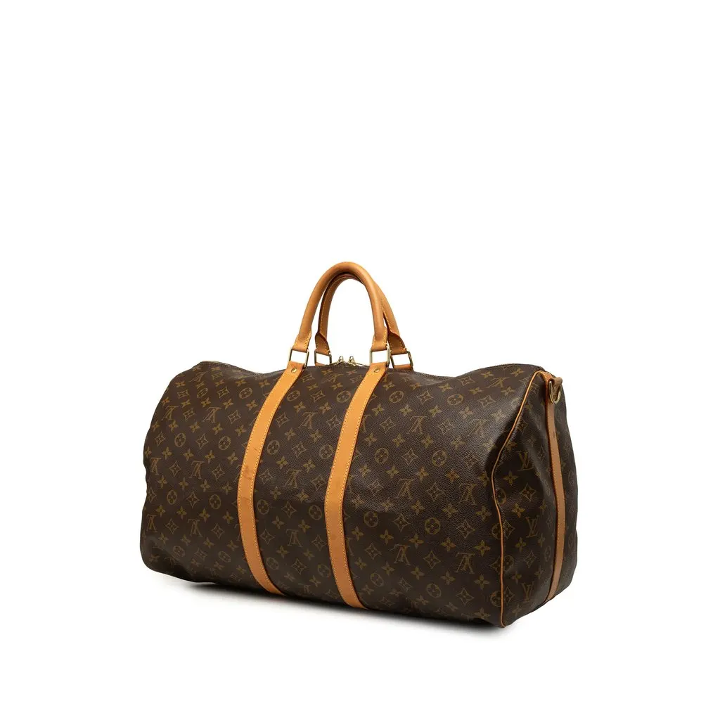 Louis Vuitton Monogram Keepall Bandouliere 55 Brown Canvas Very good - Back View