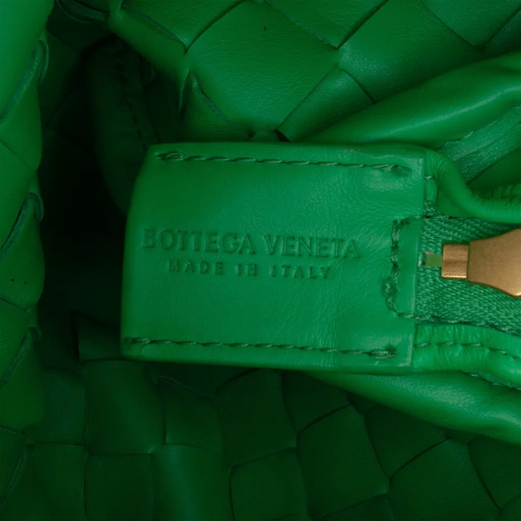 Bottega Veneta Mini Lambskin Intrecciato Loop Camera Bag Green Leather Very good - Box View