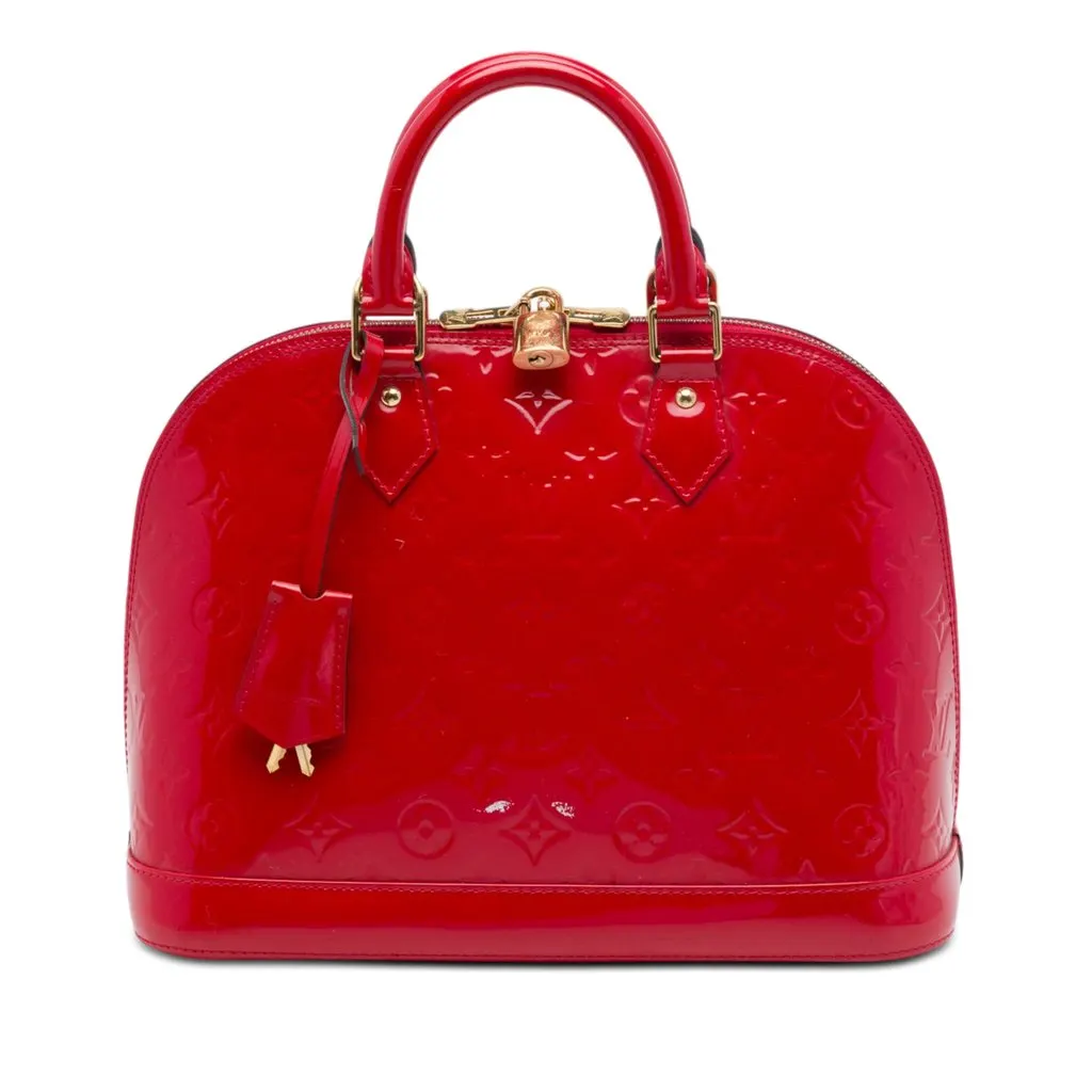 Louis Vuitton Monogram Vernis Alma PM Red Leather Good - Front View