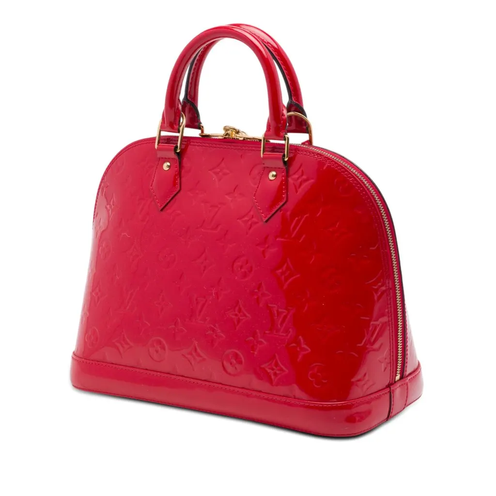 Louis Vuitton Monogram Vernis Alma PM Red Leather Good - Back View