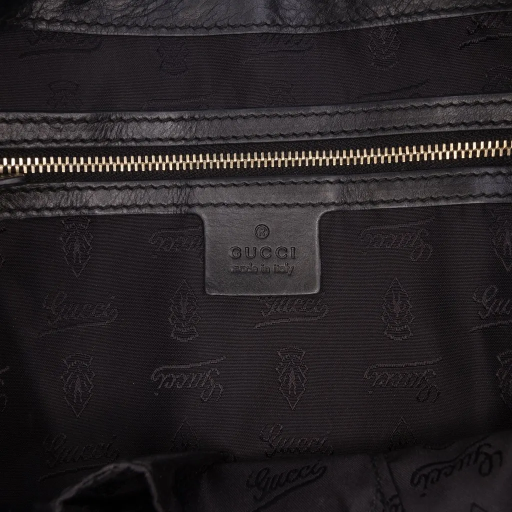 Gucci Large Patent Hysteria Clutch Black Leather Good - Box View