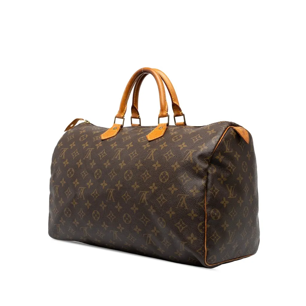 Louis Vuitton Monogram Speedy 40 Brown Canvas Good - Back View
