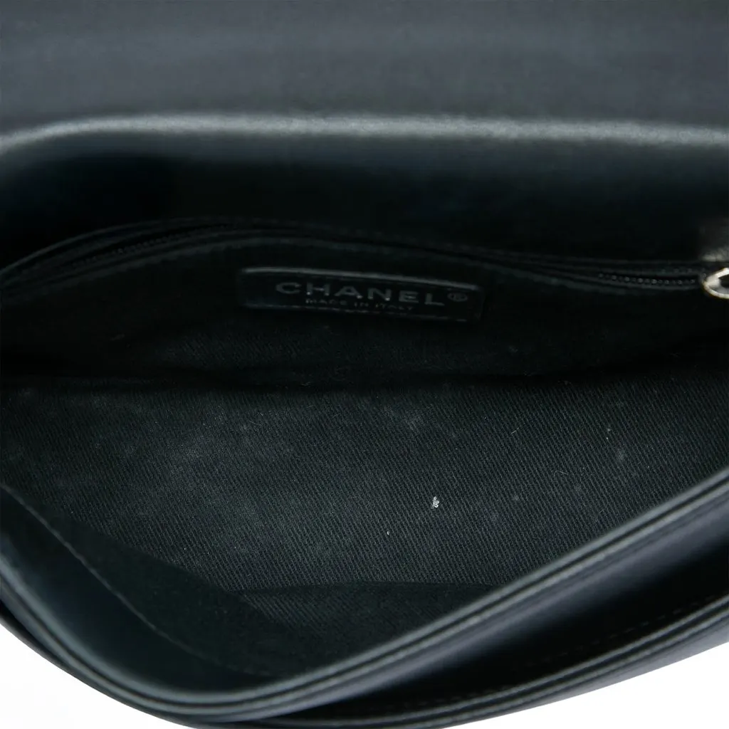 Chanel Small Quilted Lambskin Studded Bubble Flap Black Leather Very good - Model View