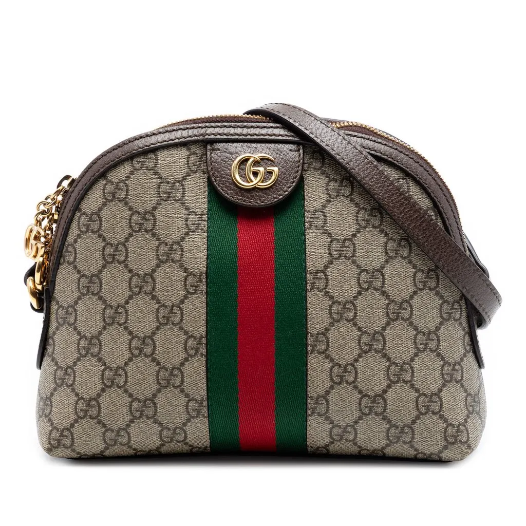 Gucci Small GG Supreme Web Ophidia Dome Crossbody Beige Very good - Front View