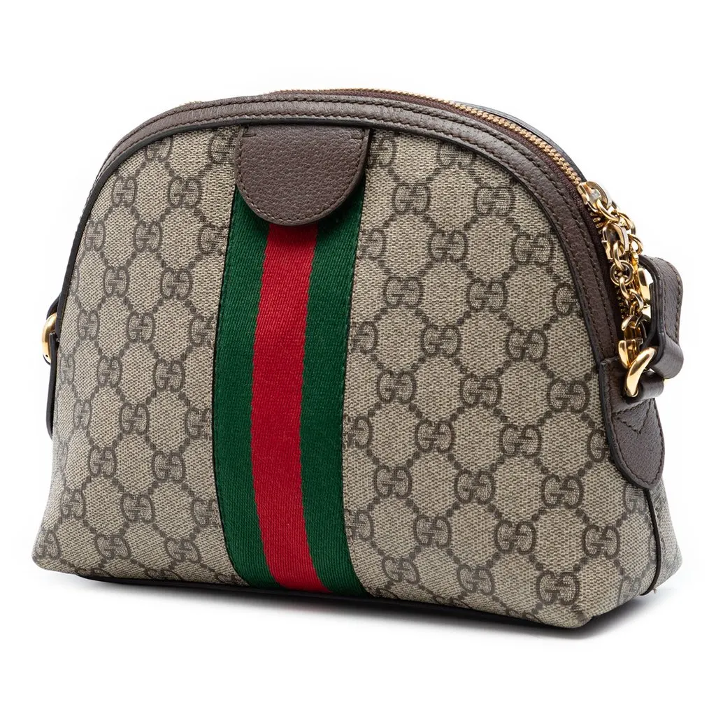 Gucci Small GG Supreme Web Ophidia Dome Crossbody Beige Very good - Back View