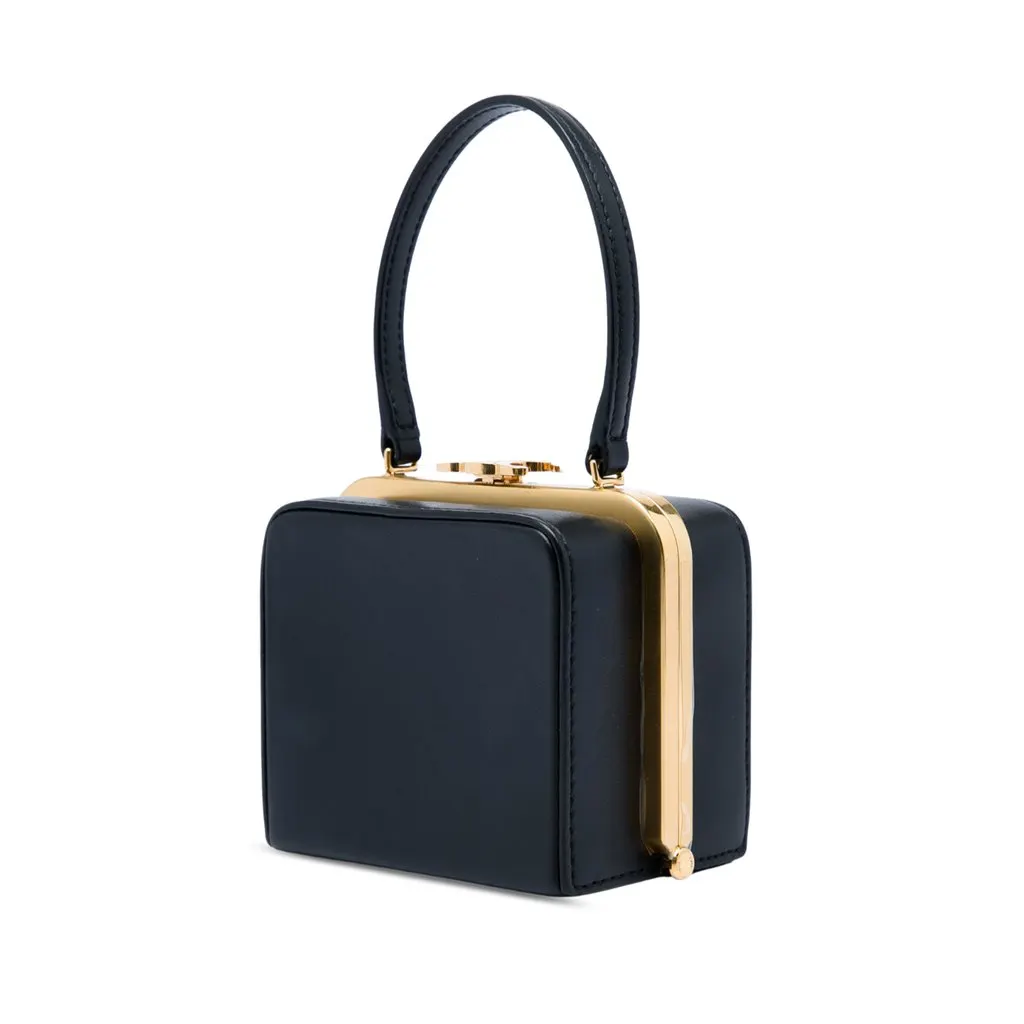 Celine Calfskin Triomphe Lana Minaudiere Black Leather Very good - Back View