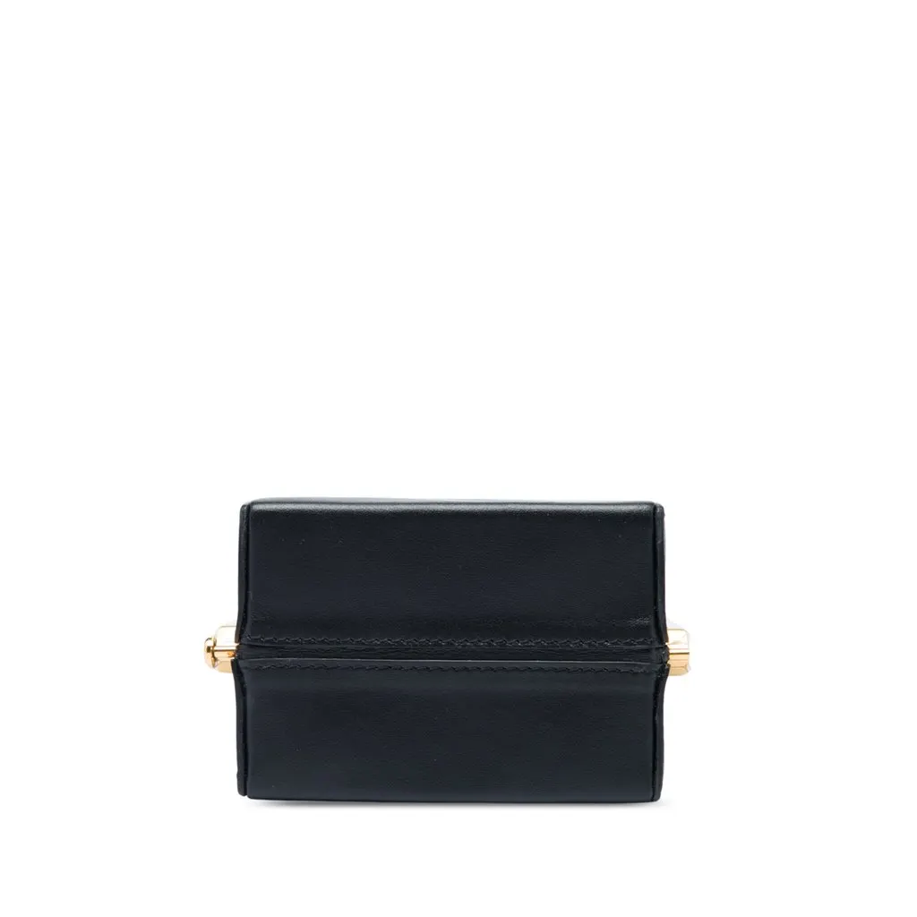 Celine Calfskin Triomphe Lana Minaudiere Black Leather Very good - Inside View