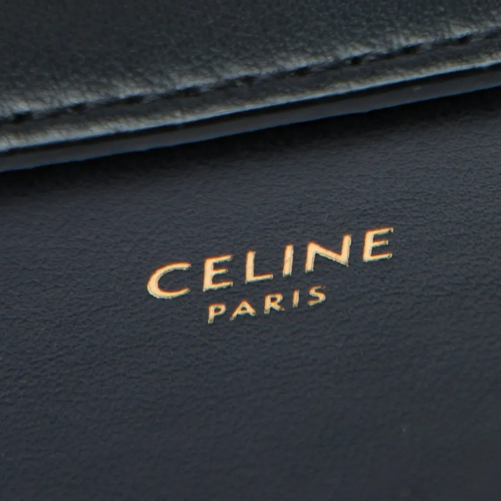 Celine Calfskin Triomphe Lana Minaudiere Black Leather Very good - Box View